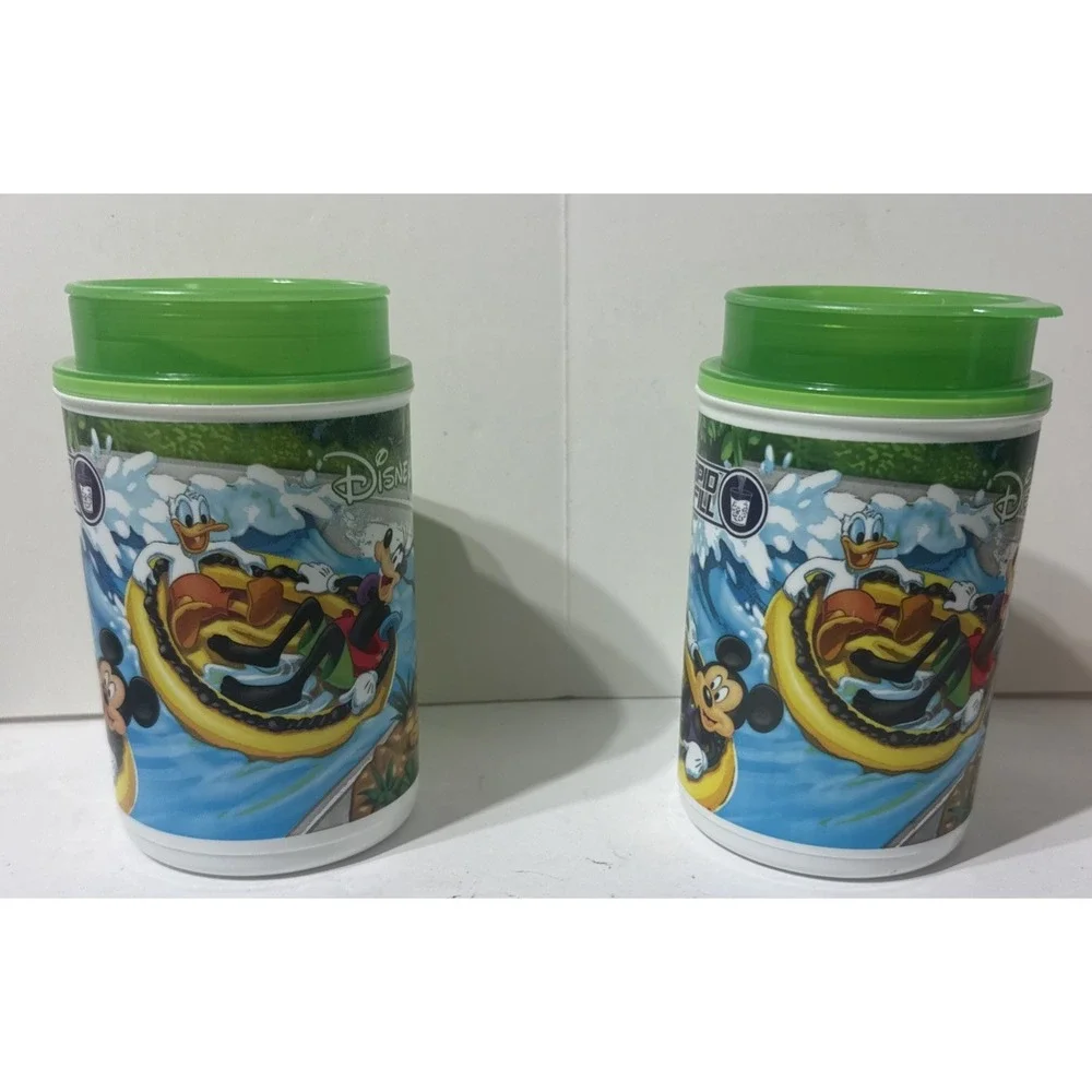 Disney Parks Rapid Refill Whirley Drink Works Green Reusable Travel Cup Mug 2 Pc